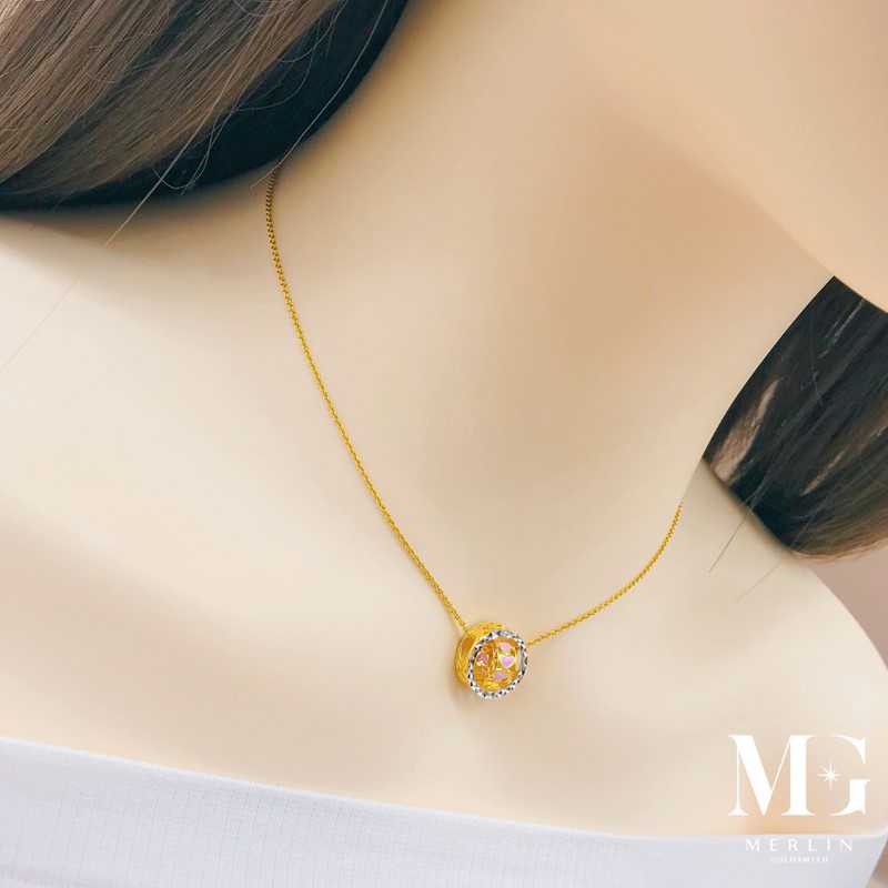 916 Gold Intertwined Love Hoops Necklace Singapore Jewellery | Merlin Goldsmith